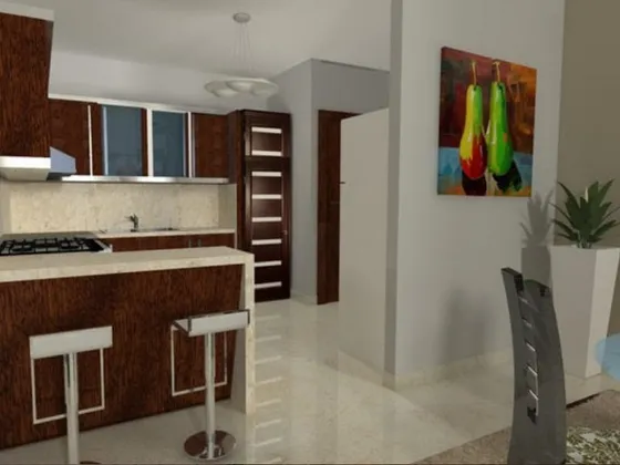 Cocina con tope en granito de un apartamento de Venecia LUX